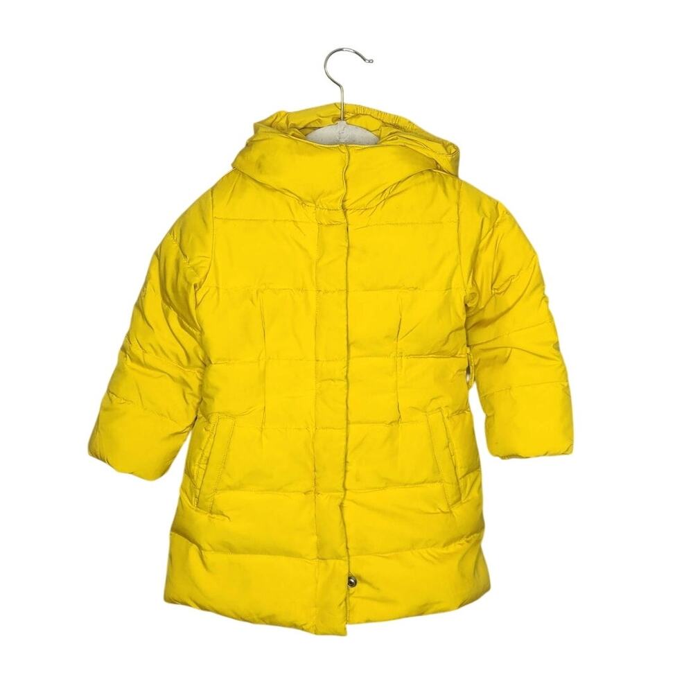 Crewcuts Yellow Quilted Puffer Coat Hooded Winter Snow Outdoors 3